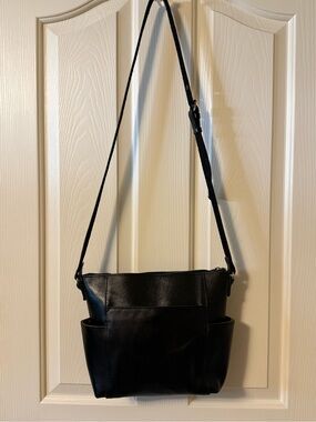 Patricia Nash Black Leather Crossbody Shoulder Bag